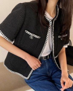 Chain Trimming Tweed Jacket