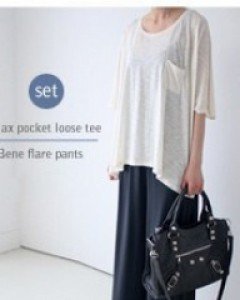 Max pocket loose T + beny flare pants