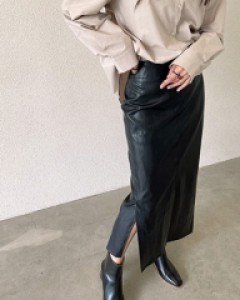 Elf Slit Leather Skirt