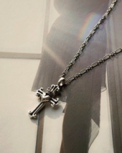 Cross Heart Silver Necklace