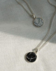 Marble Silver Necklace
