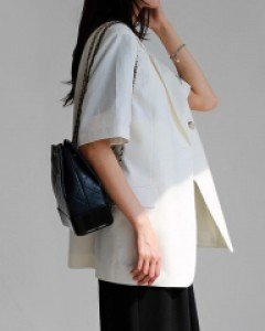 Able half-sleeve linen jacket