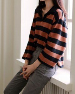 stand stripe collar tee