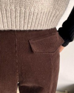 Leg Corduroy Wide Pantsa
