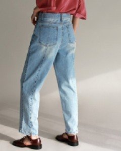 BACK Section Slit Denim Pants