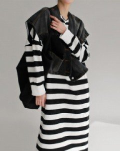 Stripe Loose Long Onepiece