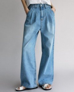 Double Pintuck Wide Denim