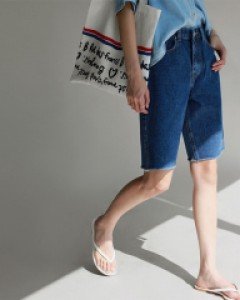 Banding Denim Half Pants