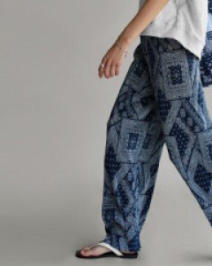 Pleats Paisley Wide Pants