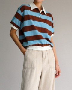 Colour Stripe Collar Tee