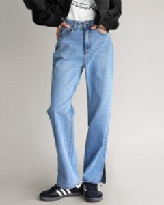 Slit Light Washing Denim