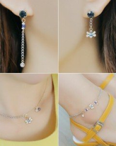 귀걸이,목걸이,발찌 세트허니버터 set (16S130) [4color]