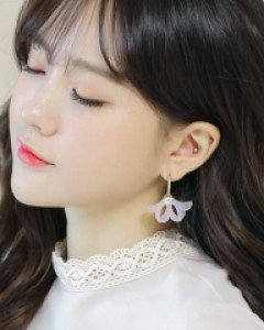 귀걸이순수한맘 꽃잎큐빅귀걸이 (18E790) [3color]