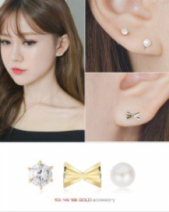 레먼트 10K 14K 18K 귀걸이 (ARE026) [3type]