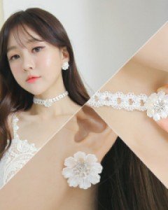 스윗달링 자개꽃 귀걸이목걸이세트 (18S252) [2color]