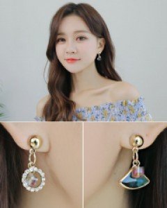 엘비타 글라스언발귀걸이 (18E117) [3color]