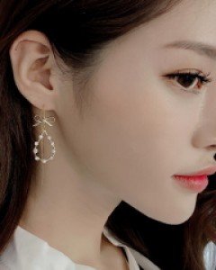 엘림 리본물방울롱귀걸이 (18E467) [3color]