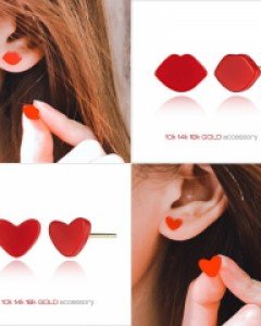 립스틱러브 10K 14K 18K 귀걸이 (ARE114) [9type]