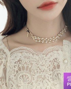아카 하트초커목걸이 (19N858) [2color]