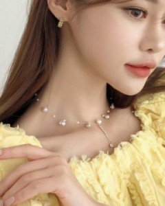 비비엔느 큐빅드롭진주목걸이 (19N885) [1color]