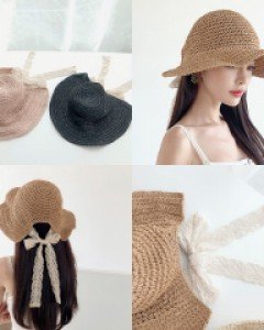 리허설 리본끈보넷밀짚버캣햇 (19M082) [4color]