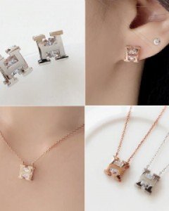 베일리 실버귀걸이목걸이세트 (19SS383) [2color]