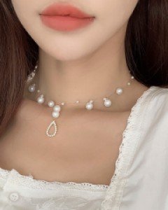 진주무스 드롭진주초커목걸이 (19N020) [1color]