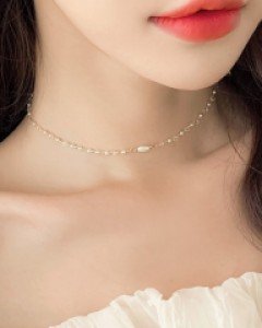 드와잇 비즈진주초커목걸이 (19N022) [1color]