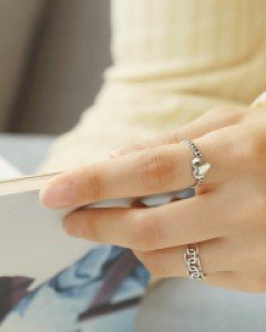 [925실버] 럽인체인 반지 (20RS011) [1color]