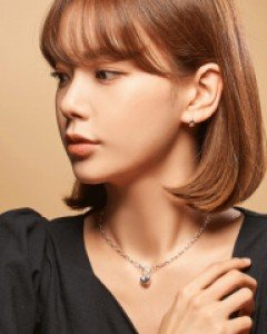 [925실버] 볼드 통통하트 목걸이 (20NS020) [2color]