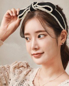 핸드메이드 샤샤눈꽃공단 헤어밴드 (20H217) [2type]