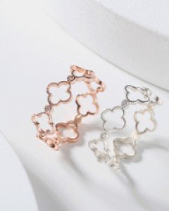 [925실버] 클린 클로버 반지 (20RS015) [2color]