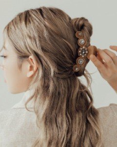 젬마 스웨이드 핸드메이드 집게핀 (21H376)