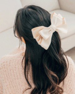도톰한 기모 리본 헤어핀 (21H423)