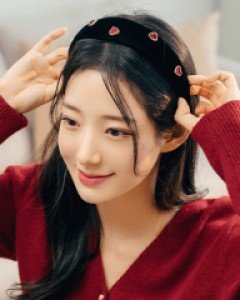 하트 오너먼트 벨벳 헤어밴드 (21HB042)