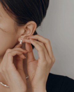 우아 진주 은침 귀걸이 (22E023)