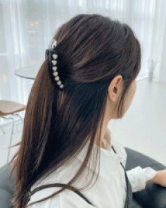하트 진주 언발 바나나핀 (22H049)