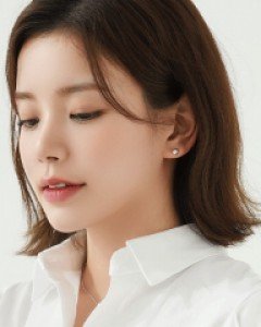 [925실버] 빈 로즈 귀걸이 (22ES009)