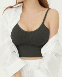 다크 끈조절 노와이어 브라탑 볼륨캡 나시 (22T027)