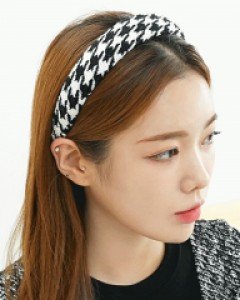 투톤 하운드투스 체크 헤어밴드 (22HB053)