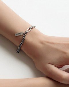 실링유 커플각인체인실버팔찌 (19BS850) [2type,8size]