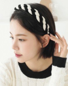 투톤꽈배기 니트 헤어밴드 (22HB080)