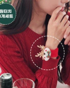 [3개세트] 파티 트리오 원터치 팔찌 헤어끈 (22T133)