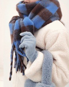체커 블랭킷 머플러 목도리 (22T158)