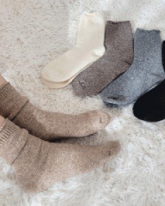 구름 울 혼방 중목 양말 (23T012)