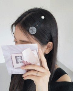 [국산] 클리어 똥글 똑딱핀 (23H037)