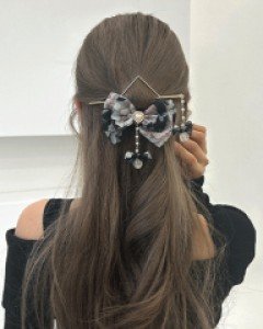 루리본 쉬폰 드롭 비녀 (23H076)