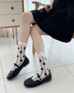 라인 플라워 메쉬 양말 (23T175)