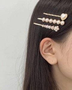 [3개세트] 믹스 진주참 옆머리 실핀 (23H193)