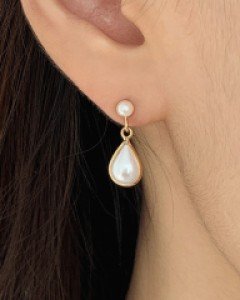 물방울 진주 드롭 귀걸이 (23E125)